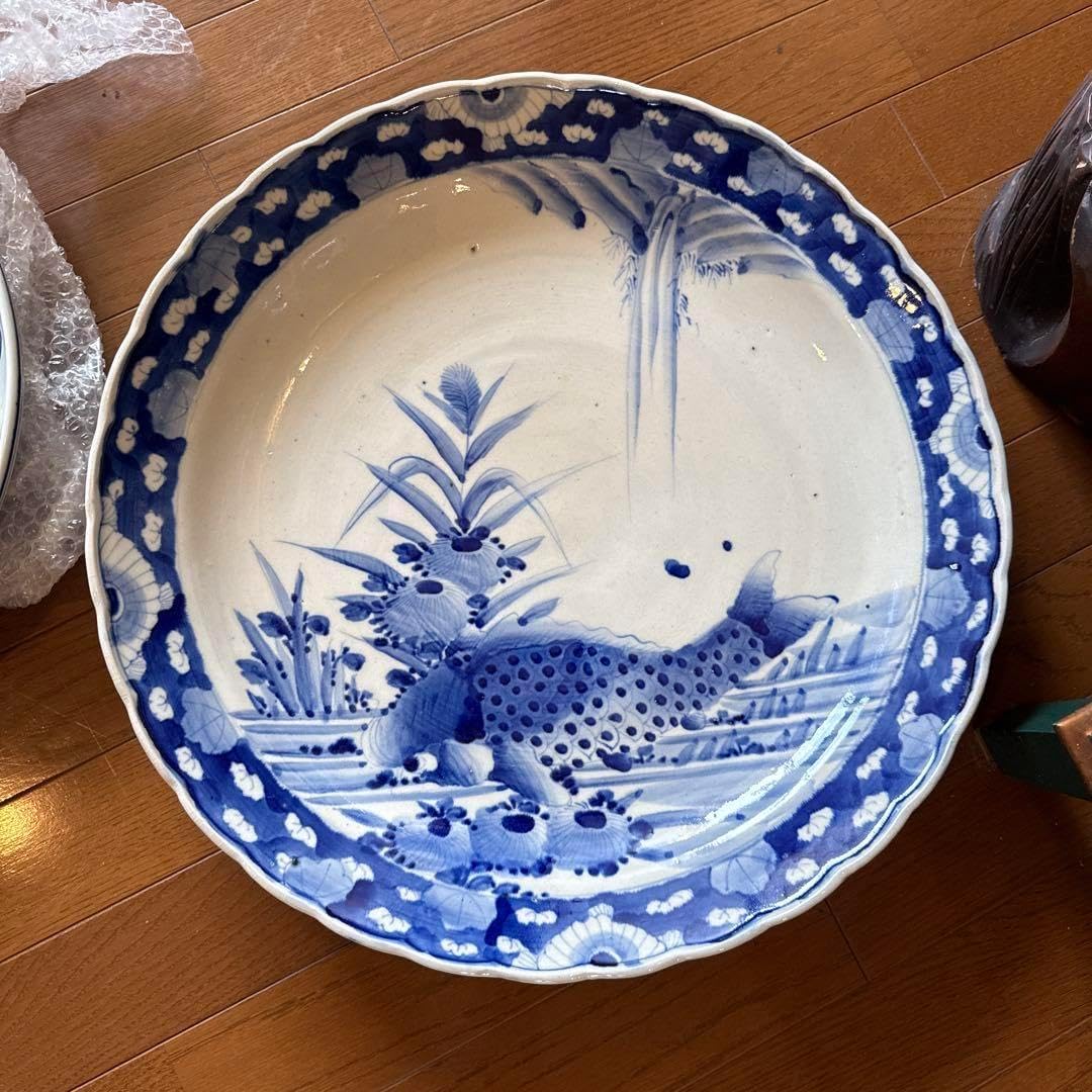 中国 明時代 染付 皿 中国明時代 南京古染付 呉州大皿 直径27.5cm東キ7-